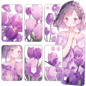 紫色郁金香人物卡牌
