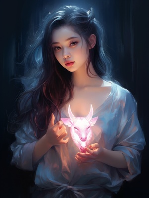 the,girl,is,holding,an,unicorn,heart,,in,the,style,of,luminescent,color,scheme,,yanjun,cheng,,shinyglossy,,cartooncore,,luminous,portraits,,yasuhiro,nightow,,heistcore