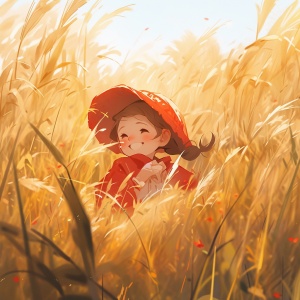 田园里的小女孩