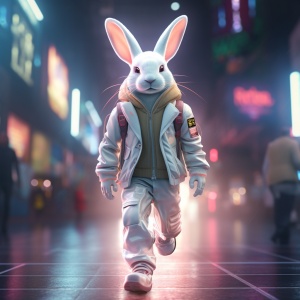 白色小白兔的3D电影化动感十足