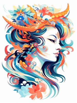 Lovely Chinese Dragon Profile: A 2D Minimalist Graphic Illustration