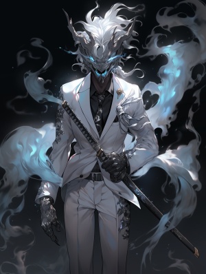 白色面具的银发武士：冰能量的黑暗战斗者