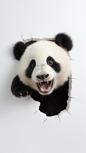 dorable,【lesserpanda，可换其他对象]out,of,the,wall,,laughing,,eye,contact,,3d,sticker,,white,background,s,250v5.2style,raw,ar,3: