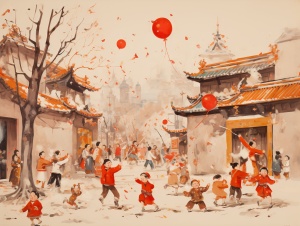 中国农村过春节的庆祝活动