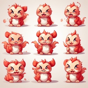 Chinese Dragon Mascot with Multiple Poses and Expressions