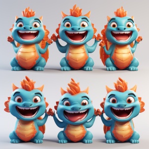 Chinese,dragon,mascot,with,multiple,poses,and,expressions,,including,happy,,sad,,angry,,pure,line,illustrations,,solid,colors,,cute,mascots.,Chubby,and,round,ar,1:1,niji5