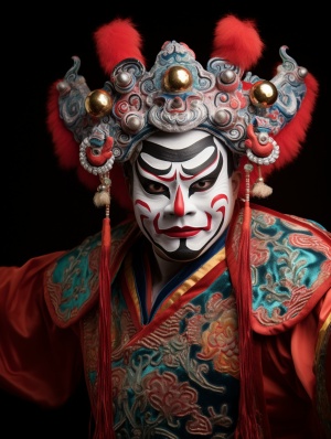 The,cultural,style,of,Chinese,Nuo,Opera,is,characterized,by,many,dancing,men,wearing,fangs,and,masks