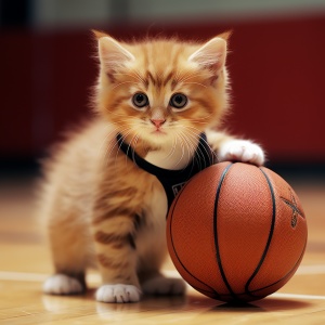 小猫咪穿着人衣打篮球的真实照片