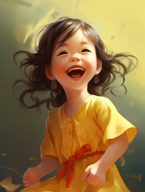 a,little,girl,in,yellow,chinese,dress,laughing,,in,the,style,of,anime,art,,32k,uhd,,photo-realistic,,oshare,kei,,cute,cartoonish,designs