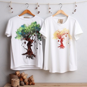 白色T恤短袖，许愿树，class4，浅色背景