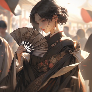 Chinese Anime Character Holding an Unidentified Fan