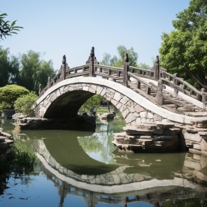 中国式小石拱桥桂林风光