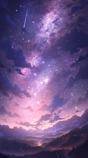 梦幻银河浅紫风景图