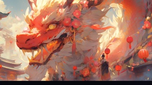 2.5D中国风，可爱版，art,of,the,dragon,2.5d,wallpaper,image,,in,the,style,of,dark,sky,blue,and,light,orange,,fairycore,,colorful,drawings,,luminous,watercolors,,strong,facial,expression,,colorful,moebius,,ferrania,p30