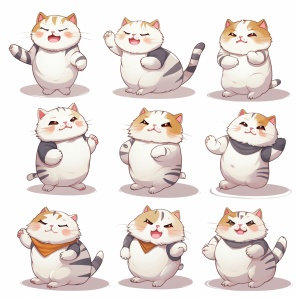 Nine,poses,and,expressions,happy,angled,sadcra,cking,cut,expected,disappointed,overspeechnes,s,shy,a,so,cute,cat,Super,Obesity,full,body,white,,background,multiple,poses,and,expressions,Keit,hHarlem'sgraffiti,style,sharp,illustrations,bo,ldlines,andsolid,colors,simple,details,Minimalis,m,line,artsticker,art.simple,lines