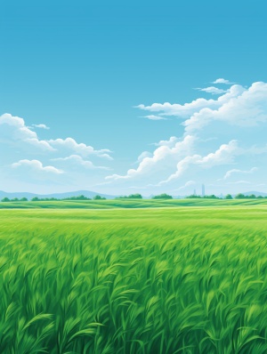 A,field,covered,in,light,green,grass,,flatillustration,,minimalism,,Long,Shot,view,bright,background,ar,3:4chaos,14s,124,v,5.2,iw,1.8