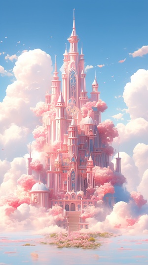 A,lot,of,mysterious,and,majestic,pink,buildingsinside,the,clouds,,dreamy,clouds,,in,the,style,ofgothic,architecture,,gigantic,scale,,an,expansiveview,of,building,,mysterious,and,layers,,animehouse,concept,art,,whimsical,illustrations,,raytracing,,golden,light,,ambient,sense,lighting,,in,the,style,of,realistic,and,hyper-detailedrenderings,,8K,super,detailed,ar,3:4,S,750niji,5