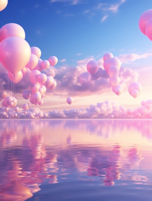 Colorful Clouds and Romantic Scenes: High-end Pink Candy Style AR 9:16