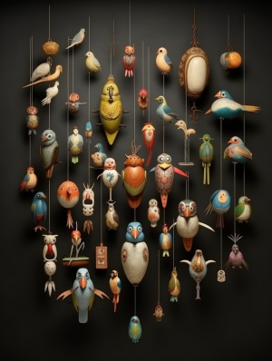 decorative,birds,hanging,from,a,wall,,in,the,style,of,chinese,cultural,themes,,eye-catcoo.glsearch?artist%20mark%20ryden),,interlacing,artifacts,ar,3