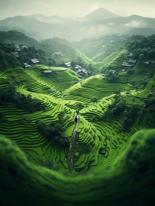 8KUHD,ultra-realistic,photography,photos,,ultra-high-definition,physical,texture,detailsan,artist,is,making,a,white,and,green,village,with,a,man,standing,in,front,of,it,,in,the,style,of,fluid,formations,,streamlined,design,,hyper-realistic,water,,gu,hongzhong,,innovative,page,design,,marble,,hans,baluschek,ar,3:4q2,s,750,v5.1