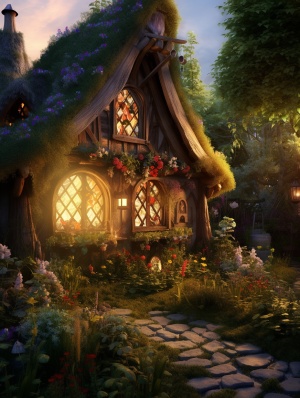 超高清画质的梦幻花园童话小屋