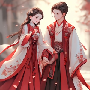 Dreamy Oriental Couple in Unreal Engine 5 Style