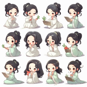 Cute Emoticons: A Delightful Animated GIF of a Little Girl in Yumei Style