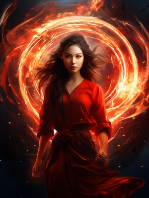 the girl in red is standing in a swirling circle of light, in the style of asian-inspired, strong facial expression, photo-realistic, [артур скижали-вейс](https:goo.glsearch?artist%20%D0%B0%D1%80%D1%82%D1%83%D1%80%20%D1%81%D0%BA%D0%B8%D0%B6%D0%B0%D0%BB%D0%B8-%D0%B2%D0%B5%D0%B9%D1%81), rtx on, stylish costume design, zen-inspired ar 3:4