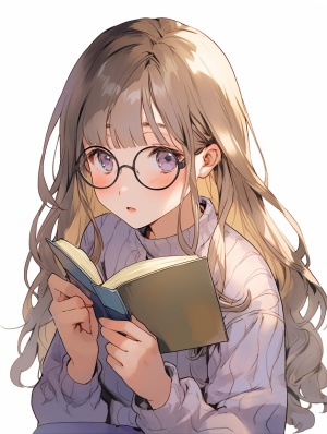 一个女孩儿在看书