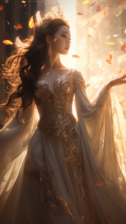 best quality,masterpiece,young girl,backlight,standing,macro_shot,ethereal fantasy concept art of , magnificent, celestial, ethereal, painterly, epic, majestic, magical, fantasy art, cover art, dreamy.中国风，成年美女