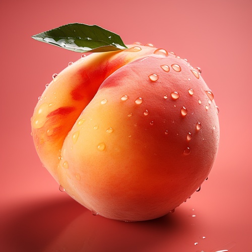 Advertising, peach color, peach,. , closed, up, half, peach, peach, peach. , bright and juicy. Concentrate. , High, detail, Depth, outfield, black, tone, Clear, shot, 100mm, F 2.0, Natural, lighting, realistic, impressive, 8k, Ultra HD, Style, Original, 750, AR, 3:4, C, 50