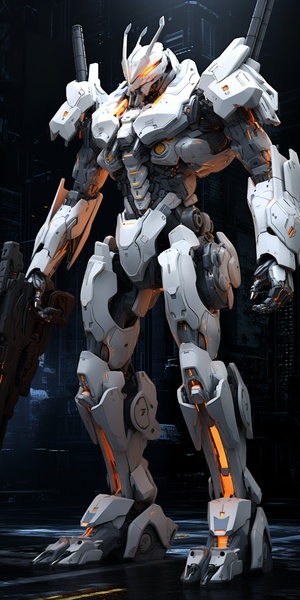 Powerful and Light Mecha: Futuristic Concept Art with Cold Weapon Systems