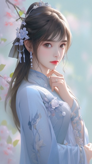 中国美少女，超高画质，8K分辨率，穿着旗袍的大师作品