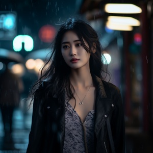 Enchanting Chinese Woman in High-Definition Street Scene