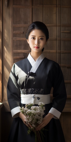 朝鲜美女的华丽礼服与传统装饰