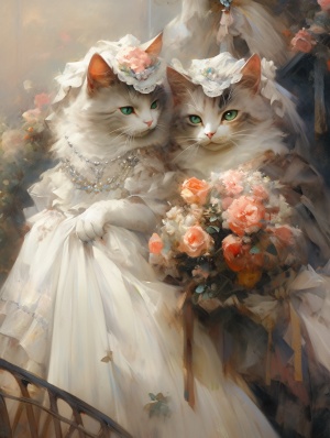 穿婚纱的猫咪