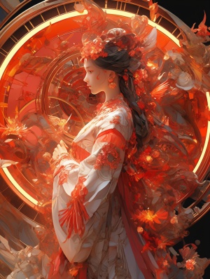 Official art, unified 8k wallpaper, super detailed, beautiful and aesthetic, masterpieces, best quality, (Zen Corner, Mandala, Tangle, entanglement), (Fractal art: 1.3), 1 Chinese girl, very detailed, dynamic angles, cowboy shooting, the most beautiful form of chaos, elegance, brutalist design, vivid colors, Romanticism, by James Jean, Robbie Devi Antono, Ross Chan, Francis Bacon, Micharl Mayez, Adrian Gurney, Petra Cortrright, Gerhard Richter, Takato Yamamoto, ASHLEY Wood, Atmosphere, rapture o