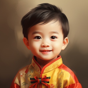 可爱中国小男孩