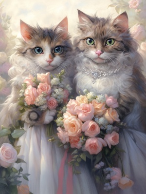 穿婚纱的猫咪