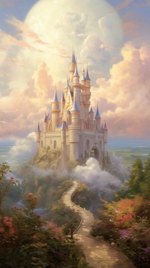 A Beautiful Painting of Early Morning Rose Castle