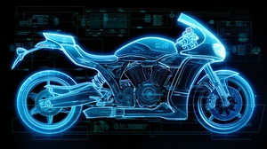 Futuristic Motorbike Blueprint