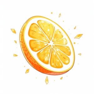 橙子形状的徽章，白色背景，矢量图