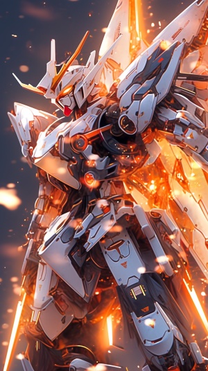 Dynamic Photography: Fuji Long Exposure with a White and Orange Gundam Mecha
