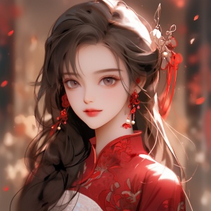 Chinese Girl with Elegant Outfit Wallpaper