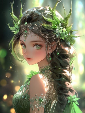 Antler Fairy Princess: Dreamy Jungle Fashion with CG Illustration