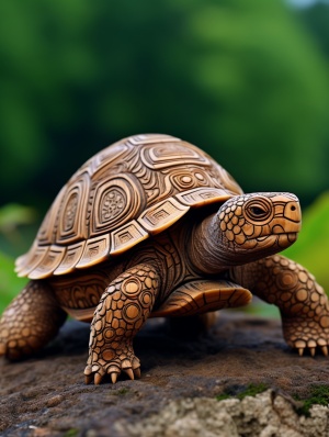 乌龟亀甲石雕刻的艺术创作风格