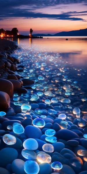晶莹剔透的河滩石头