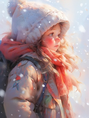 雪中的小女孩