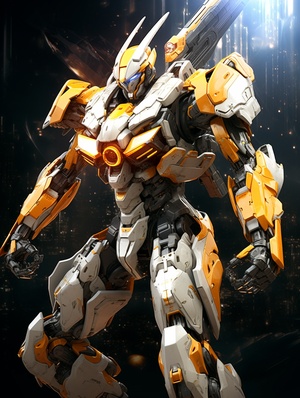 Technologically Advanced Futuristic Mecha with Powerful Attack and Maneuver Capabilities