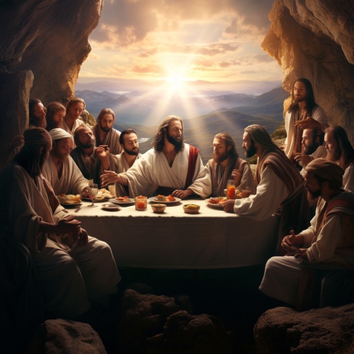 最后的晚餐，耶稣与12个信徒，超高清